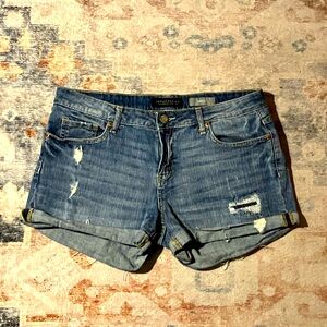 Aeropostale Midi Distressed Denim Shorts Size 10